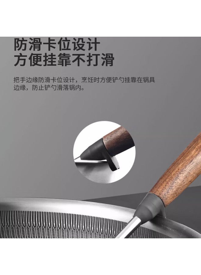 Pinyu 304 Stainless Steel Kitchen Utensil Set Of 3： Spatula, Soup Ladle, Strainer With Walnut Wood Handles - Image 5