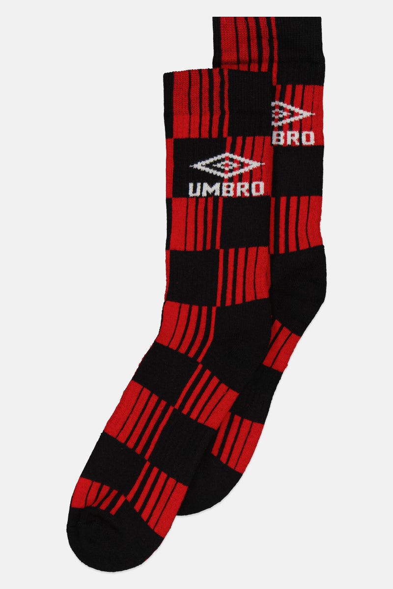 umbro جوارب عالية للرجال بشعار العلامة التجارية، متعددة الألوان