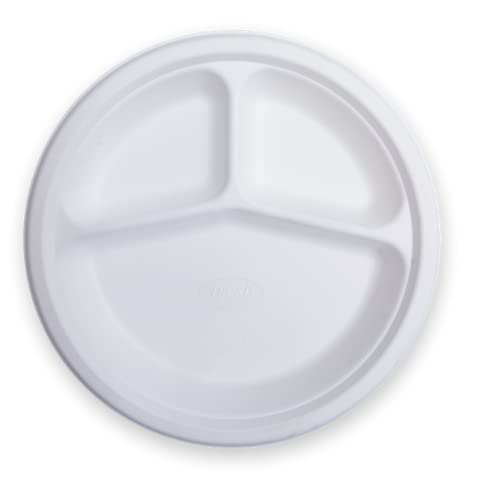 G1 G 1 3 Compartment Disposables 100 Natural Biodegradable Compostable Ecofriendly Safe Hygienic Disposable Plates 10 Inch Medium Pack of 50 - Image 3