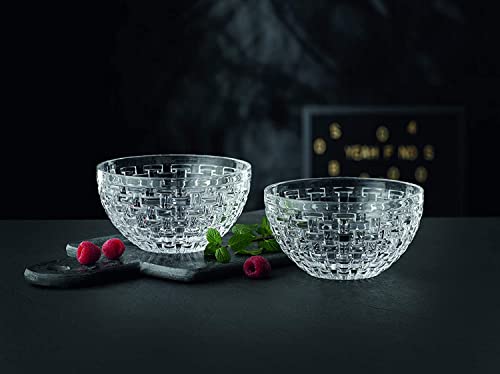 Nachtmann Bossa Nova Collection Bowl | Set of 2 Clear Crystal Glass Bowls | Basket Weave Glass Design | 6 Inch Mixing and Serving Bowl for Salad, Fruit and Snacks | Dishwasher Safe - Image 4