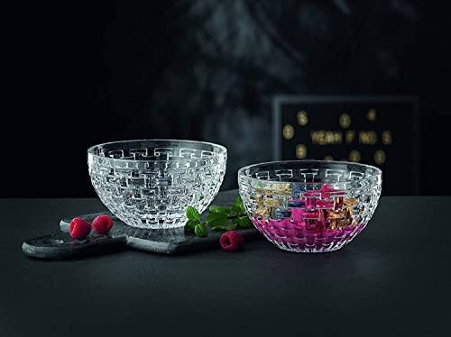 Nachtmann Bossa Nova Collection Bowl | Set of 2 Clear Crystal Glass Bowls | Basket Weave Glass Design | 6 Inch Mixing and Serving Bowl for Salad, Fruit and Snacks | Dishwasher Safe - Image 3