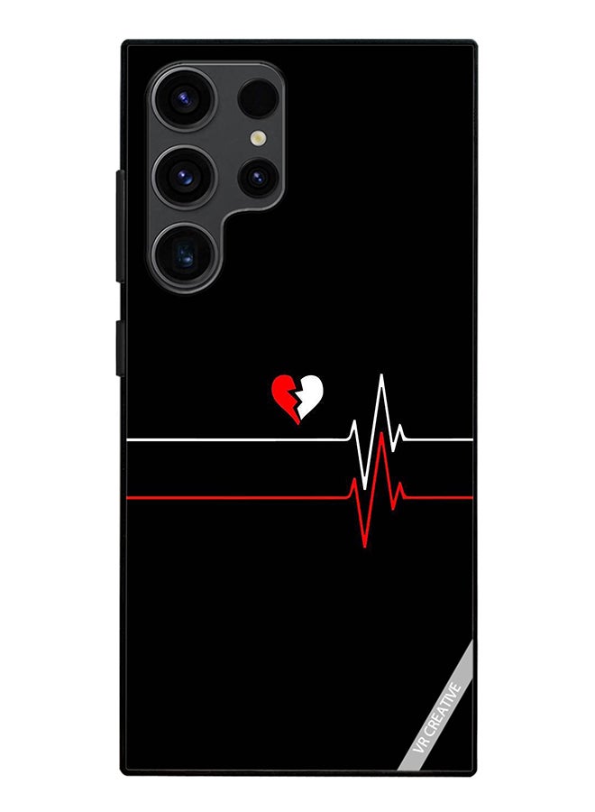 VR CREATIVE Protective Case Cover For Samsung Galaxy S24 Ultra Heartbeat Design Multicolour - Image 1