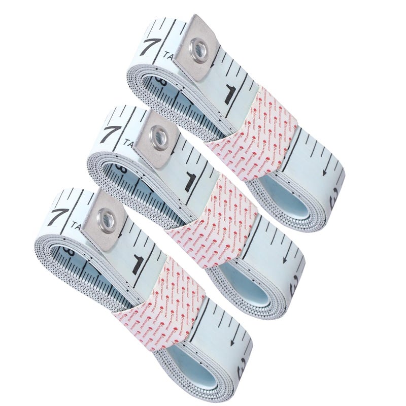 Bureaucrat Bureaucrat Measuring Tape Body Measurement Inch Tape 60 Inches150 CMs Double Side Rulers Fiberglass Flexible PortableSewing Dress Making Tailors Tape White Pack of 3 
