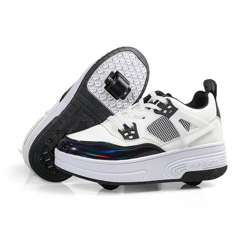 Heelys Shoes, Two-wheel Invisible Girls Student Roller Skates, Automatic Walking Boys' Deformable Shoes, Kidsren's Roller Skates - Image 1