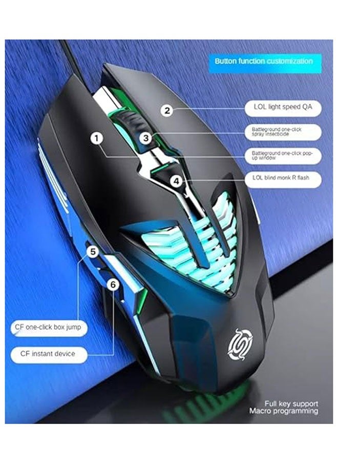 انطوينو إنتوينو رصاصة-Q1  ماوس ألعاب سلكي USB 6D مريح قابل للتعديل DPI، ماوس ألعاب بصري سلكي بإضاءة خلفية - Image 2