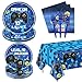 PIXHOTUL 10th Birthday Decorations for Boys 81 Pcs Level 10 Video Game Party Decorations Including Video Game Plates Napkins Tablecloth Forks for Gamer Birthday Party Serves 20 Blue - Image 2