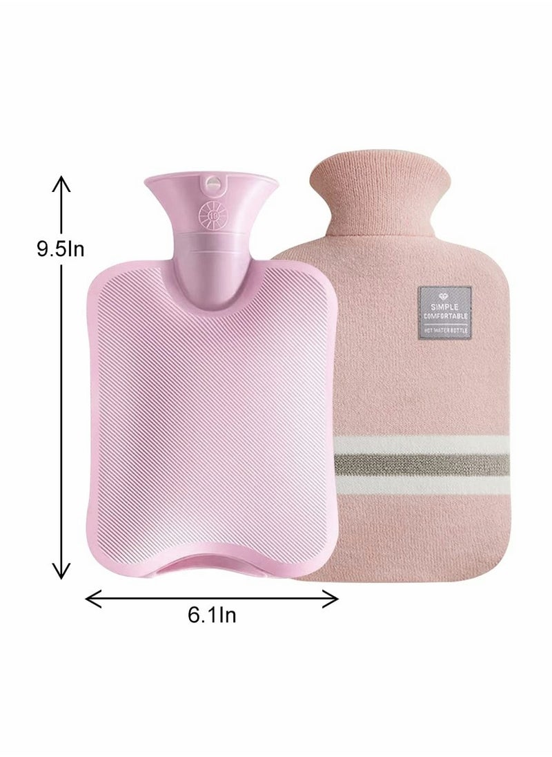 KASTWAVE - 1L Hot Water Bottle with Knitted Cover Large Capacity Bag Removable and Washable Soft - Image 1