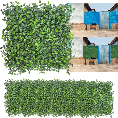 DOPGIB Artificial Grass Wall Backdrop,10"x 10"(16P) UV-Anti Boxwood Faux Green Wall Panels for Interior, Greenery,Garden and Indoor Outdoor Fake Plant Decor - Image 1