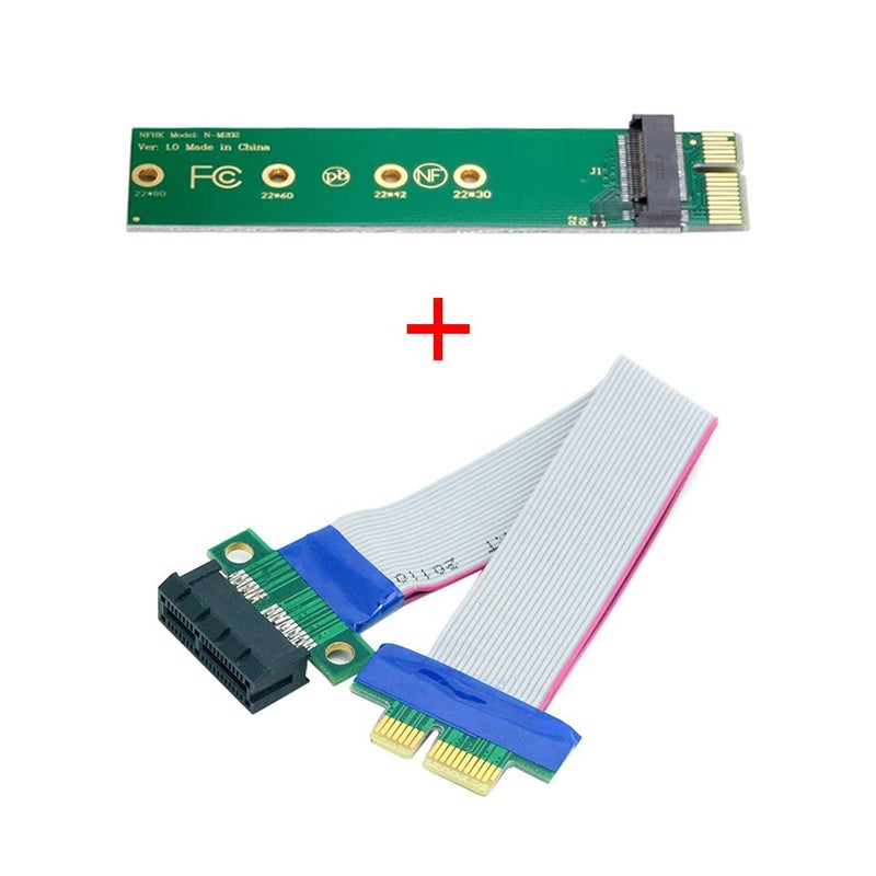xiwai NGFF M-Key NVME AHCI SSD to PCI-E 3.0 1x x1 Vertical Adapter with Cable Male to Female Extension - Image 3