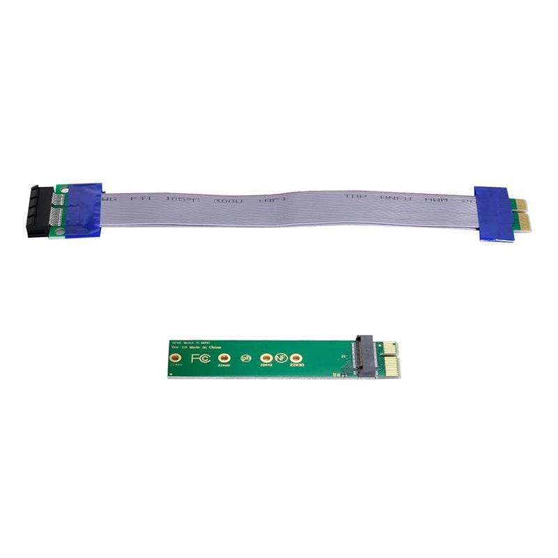 xiwai NGFF M-Key NVME AHCI SSD to PCI-E 3.0 1x x1 Vertical Adapter with Cable Male to Female Extension - Image 2