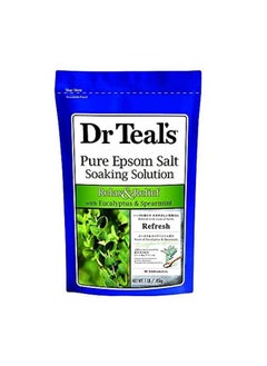 Dr Teal's Pure Epsom Bath Salt Soak, Relax & Relief with Eucalyptus & Spearmint, 450g