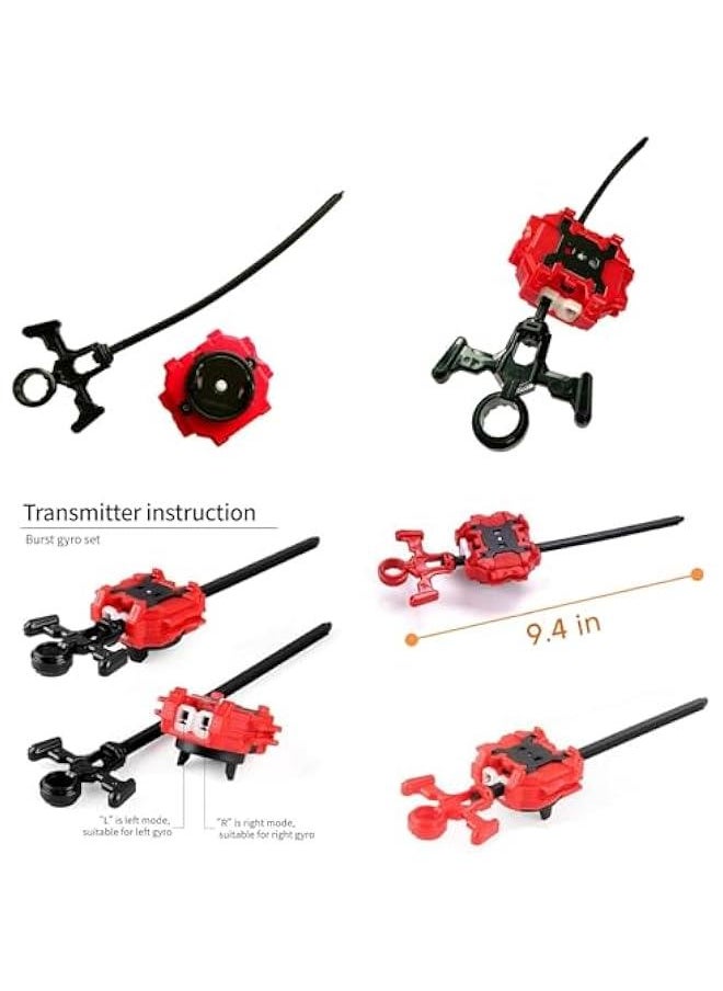 Generic - Bey Gyro Blades Launcher and Grip Sparking Battling Burst String Power Ripcord Launcher Left & Right LR Two-Way Spin Top Compatible with All Bey Burst Series (B-11+LR Ripper-Red) - Image 1