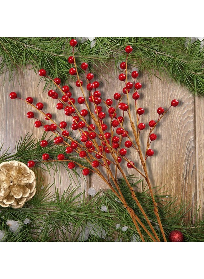Dr.DuDu 12 Pack Christmas Artificial Berry Twigs for Christmas Tree Decoration, 16.5" Christmas Red Berry Stems for Crafts Wreath Garland Christmas Ornaments Decor - Image 5