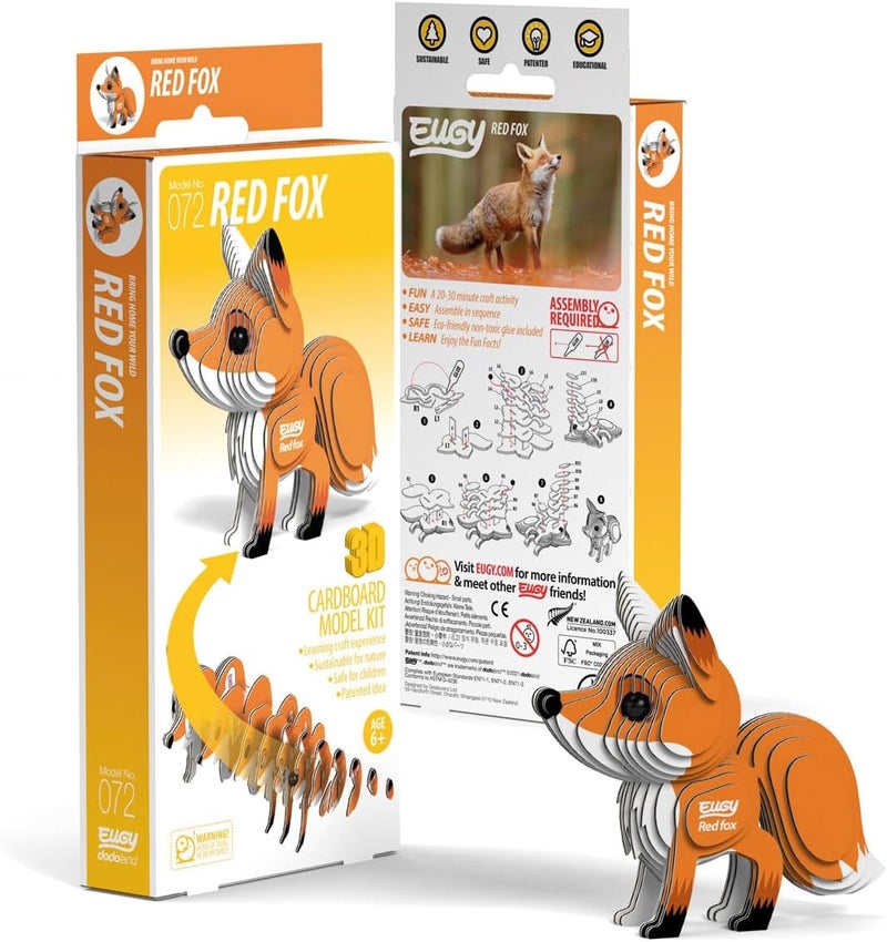EUGY 072 Red Fox Eco-Friendly 3D Paper Puzzle [New Seal] - Image 2