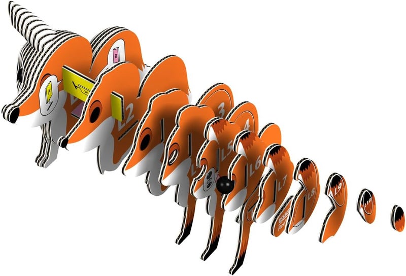 EUGY 072 Red Fox Eco-Friendly 3D Paper Puzzle [New Seal] - Image 3