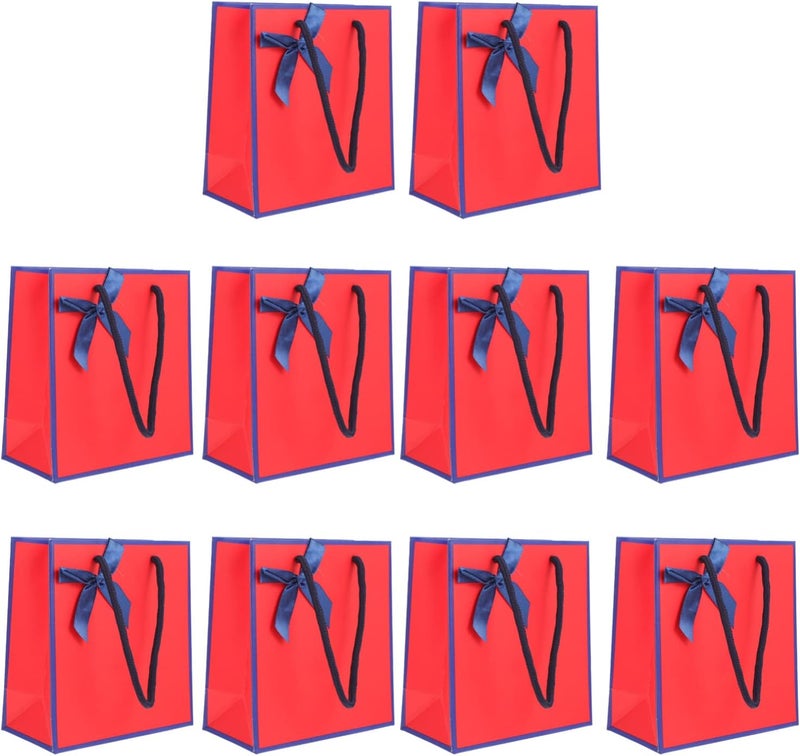 كلاراكو حقيبة كلاركو 10 قطع على شكل فيونكة، أكياس ورقية للحلوى، أكياس ورقية للهدايا، حقيبة هدايا ورقية، أكياس ورقية للهدايا، أكياس هدايا، أكياس هدايا، حاوية، ربطة عنق بيضاء، بطاقة بيضاء، طفل - Image 1