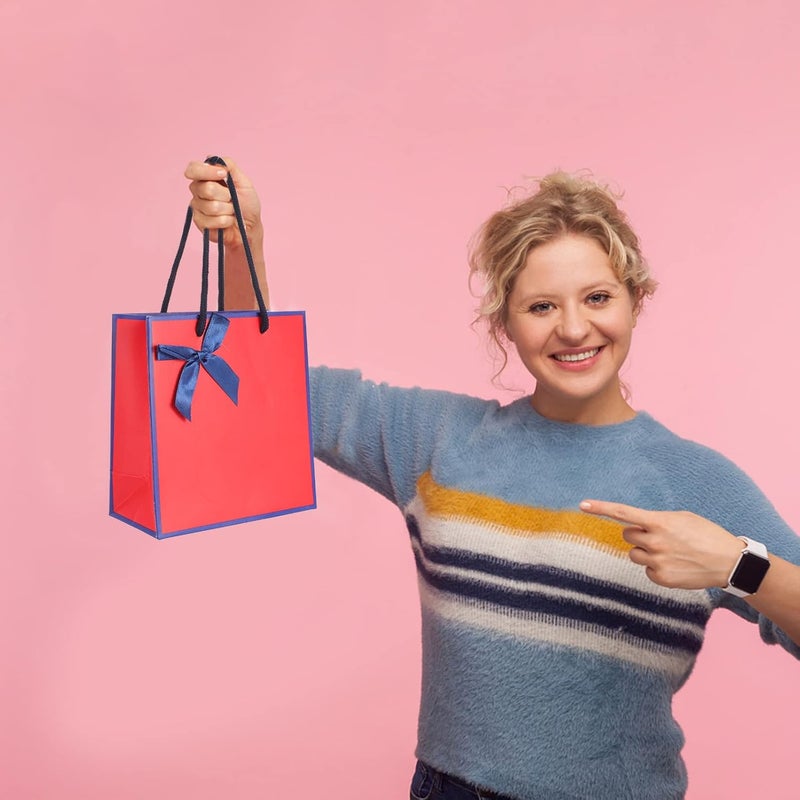 كلاراكو حقيبة كلاركو 10 قطع على شكل فيونكة، أكياس ورقية للحلوى، أكياس ورقية للهدايا، حقيبة هدايا ورقية، أكياس ورقية للهدايا، أكياس هدايا، أكياس هدايا، حاوية، ربطة عنق بيضاء، بطاقة بيضاء، طفل - Image 5