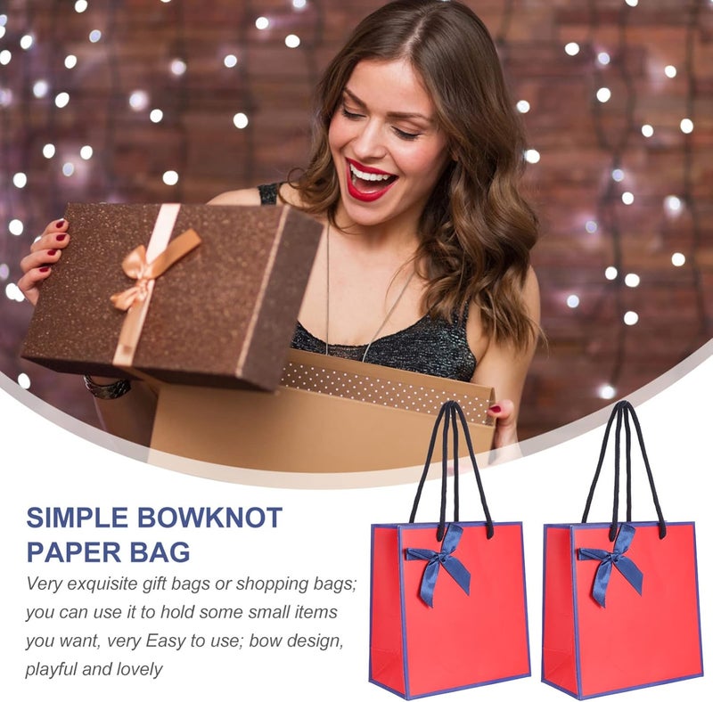 كلاراكو حقيبة كلاركو 10 قطع على شكل فيونكة، أكياس ورقية للحلوى، أكياس ورقية للهدايا، حقيبة هدايا ورقية، أكياس ورقية للهدايا، أكياس هدايا، أكياس هدايا، حاوية، ربطة عنق بيضاء، بطاقة بيضاء، طفل - Image 2