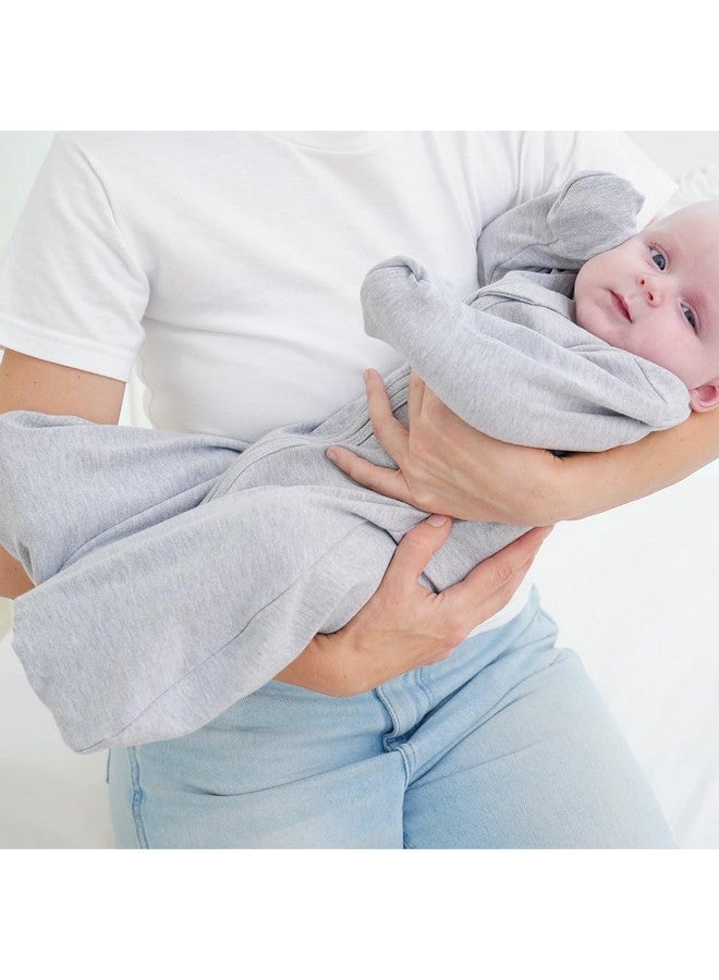 Roksuma Transition Swaddle Baby Sleep Sack 3-6 Months, Transitional Swaddle Sack Arms Up Swaddle with Mitten Cuffs, 2-Pack Baby Transition Sleepsack with 2-Way Zipper 0.8 Tog 100% Cotton Arms in/out (Medium) - Image 3
