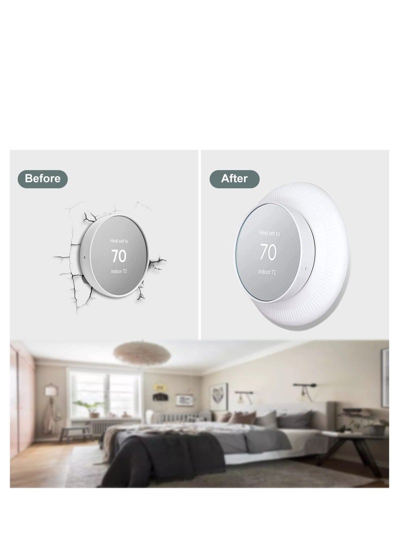 Generic - Silicone Wall Plate Cover Compatible with Google Nest Thermostat, Fingerprint Resistant Bracket Mount Trim Kit for Nest Thermostat, Complementary Design Easy to Install Backplate for Home, White - Image 1
