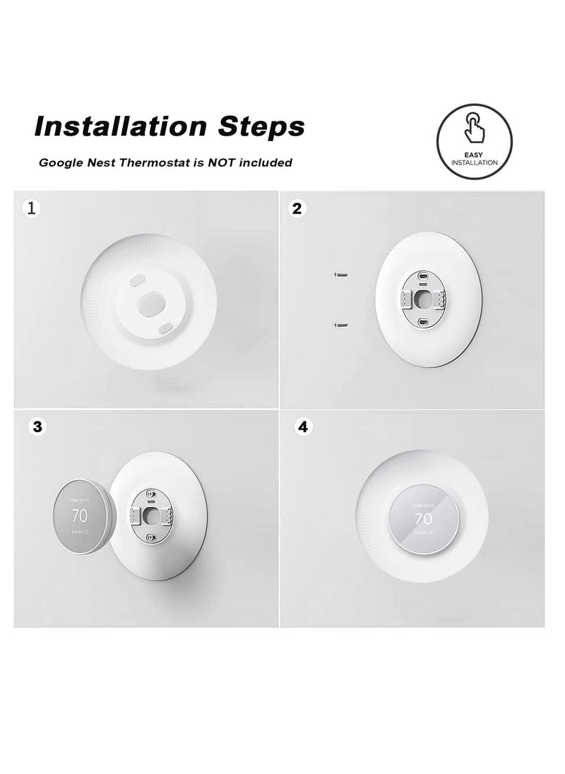 Generic - Silicone Wall Plate Cover Compatible with Google Nest Thermostat, Fingerprint Resistant Bracket Mount Trim Kit for Nest Thermostat, Complementary Design Easy to Install Backplate for Home, White - Image 1