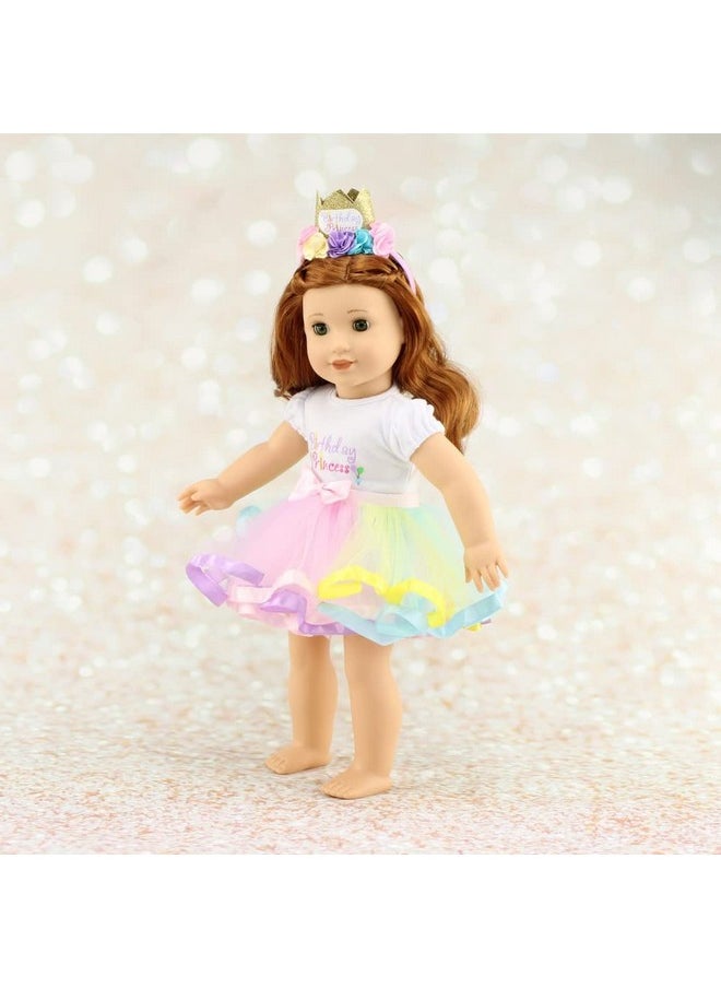 Emily Rose 18 Inch Doll Clothes | 18" Doll 3 Pc Clothing Outfit Gift Set - Birthday Princess, Includes Headband Tiara | Doll Clothing Is Compatible With American Girl Dolls  - Image 4