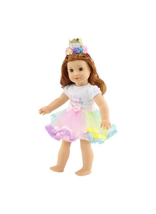 Emily Rose 18 Inch Doll Clothes | 18" Doll 3 Pc Clothing Outfit Gift Set - Birthday Princess, Includes Headband Tiara | Doll Clothing Is Compatible With American Girl Dolls  - Image 1