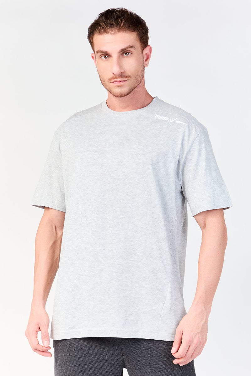 PUMA Men Relaxed Fit Short Sleeve Outdoor T-Shirt, Heather Grey - Image 1