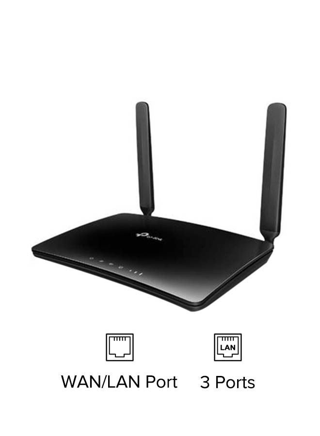 تي بي لينك راوتر لاسلكي يدعم تقنية 4G LTE بمعيار N وسرعة 300 ميجابت في الثانية طراز TL-MR6400 أسود - Image 2