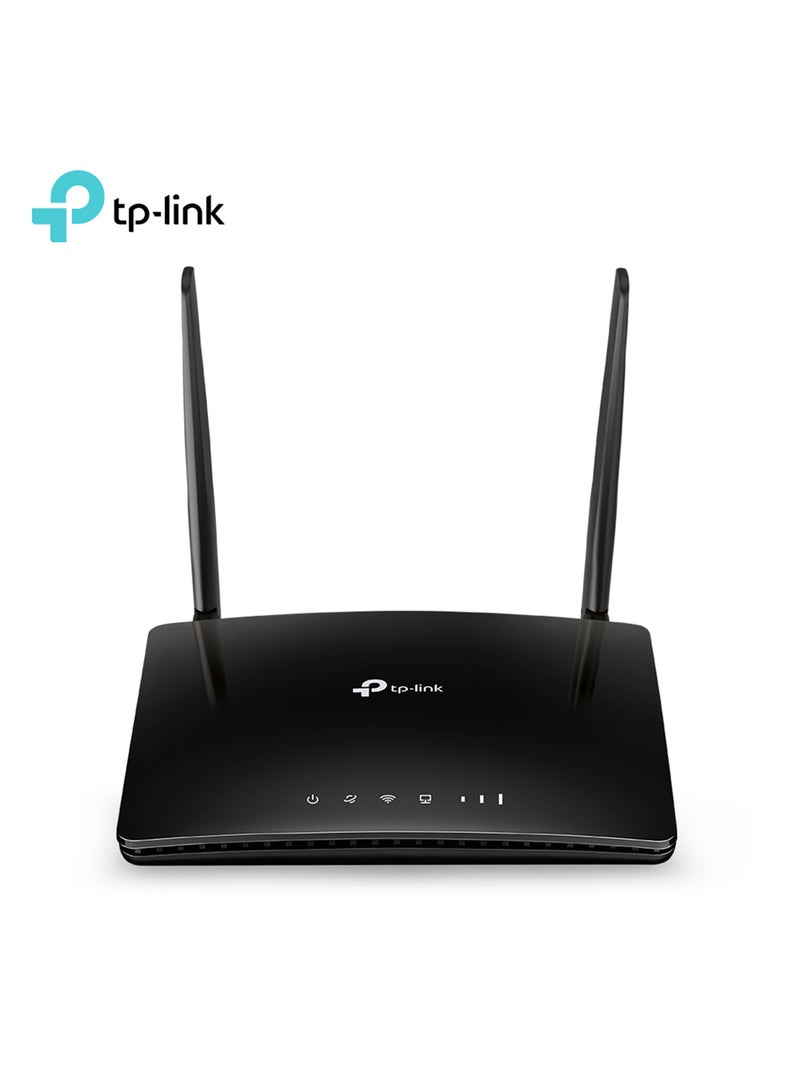 تي بي لينك راوتر لاسلكي يدعم تقنية 4G LTE بمعيار N وسرعة 300 ميجابت في الثانية طراز TL-MR6400 أسود - Image 1
