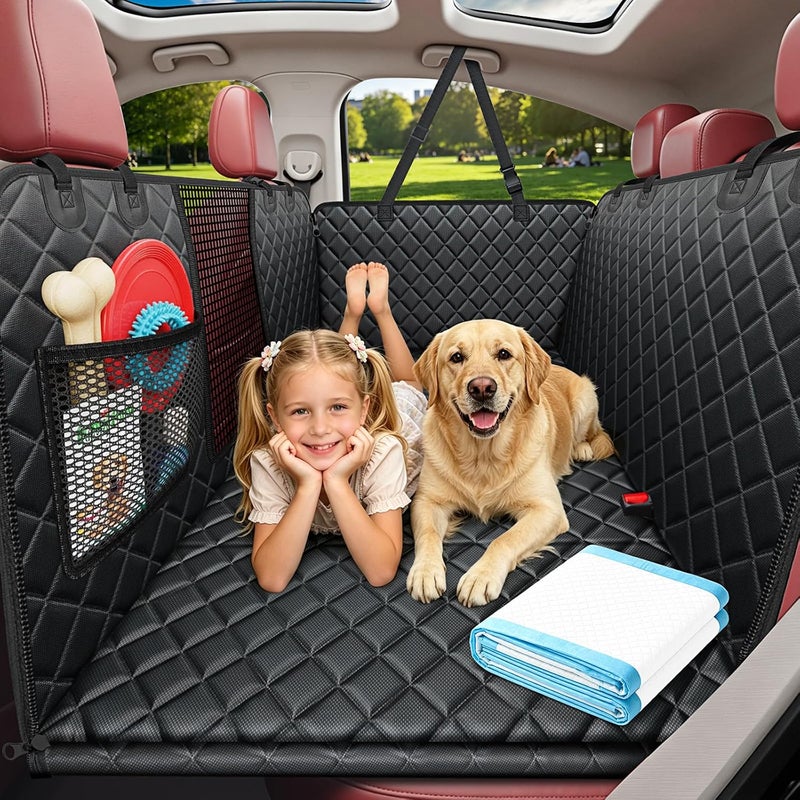 URPOWER Elegant multi-option build Hard Bottom Dog Car Seat Cover for Pets 100% Waterproof Seat Cover Hammock 600D Heavy Duty Scratch Proof Nonslip Durable Soft Back Seat Covers for Cars Trucks and SUVs Easy clean surface - Image 1