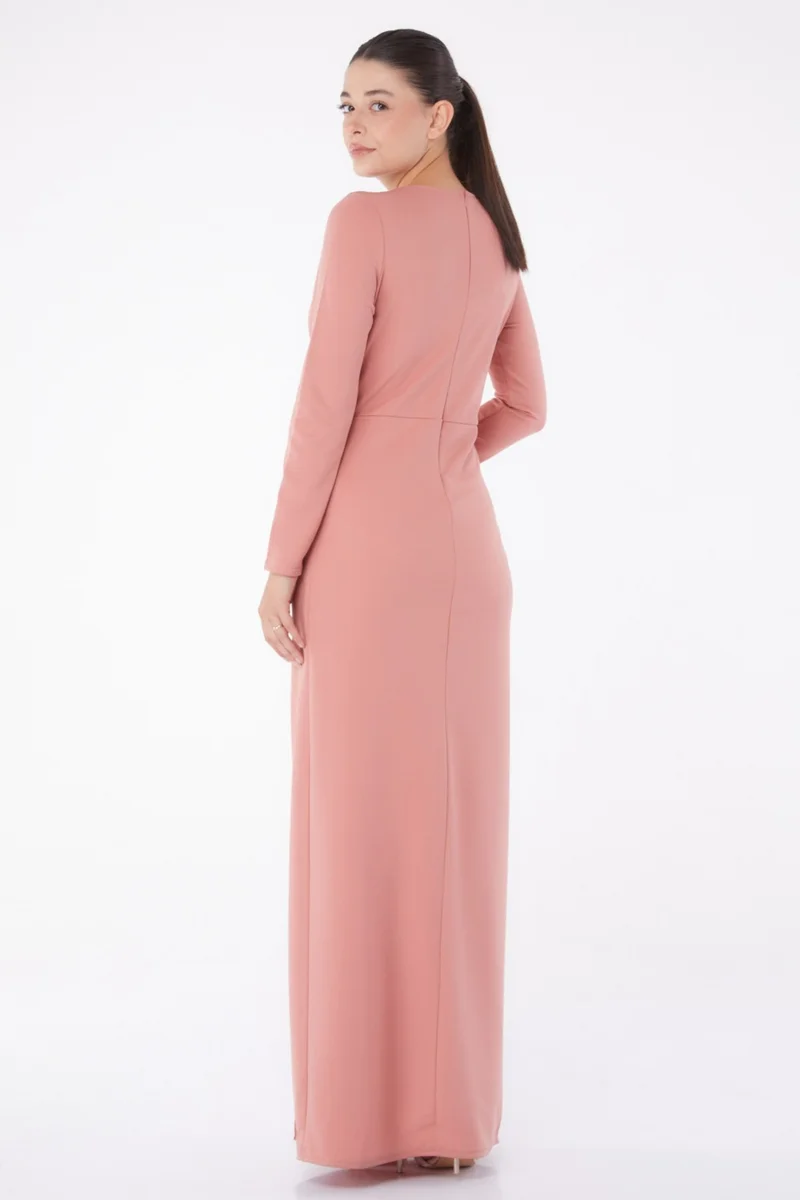Tofisa Plain Double Breasted Women's Pink Evening Dress - 13254