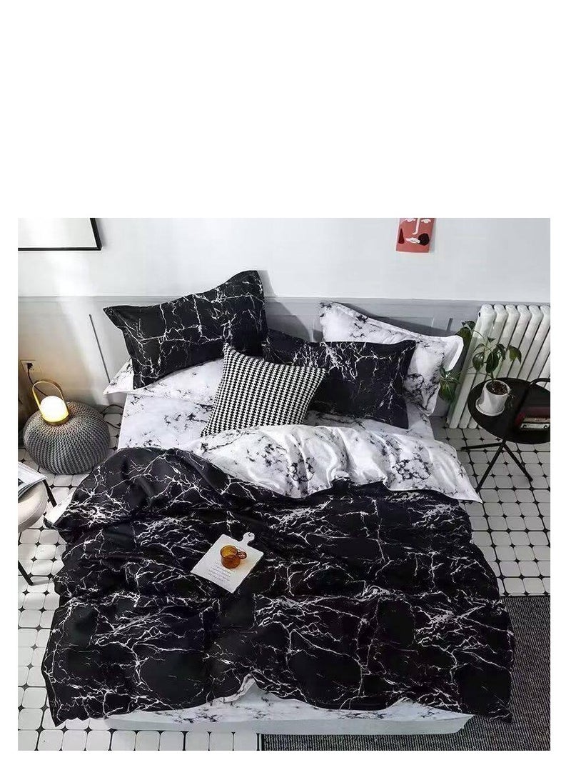 بيج طقم لحاف مفرد للأطفال مكون من 4 قطع - خفيف الوزن، قابل للغسل في الغسالة، بنقوش جذابة، مقاس 160×210 سم