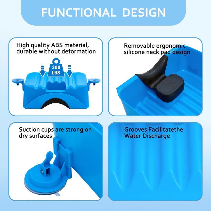 Nolasalon Portable Shampoo Basin for Kids, Baby, Children,Tear Free Hair Washing Basin Tray at Home (Blue) - Image 5