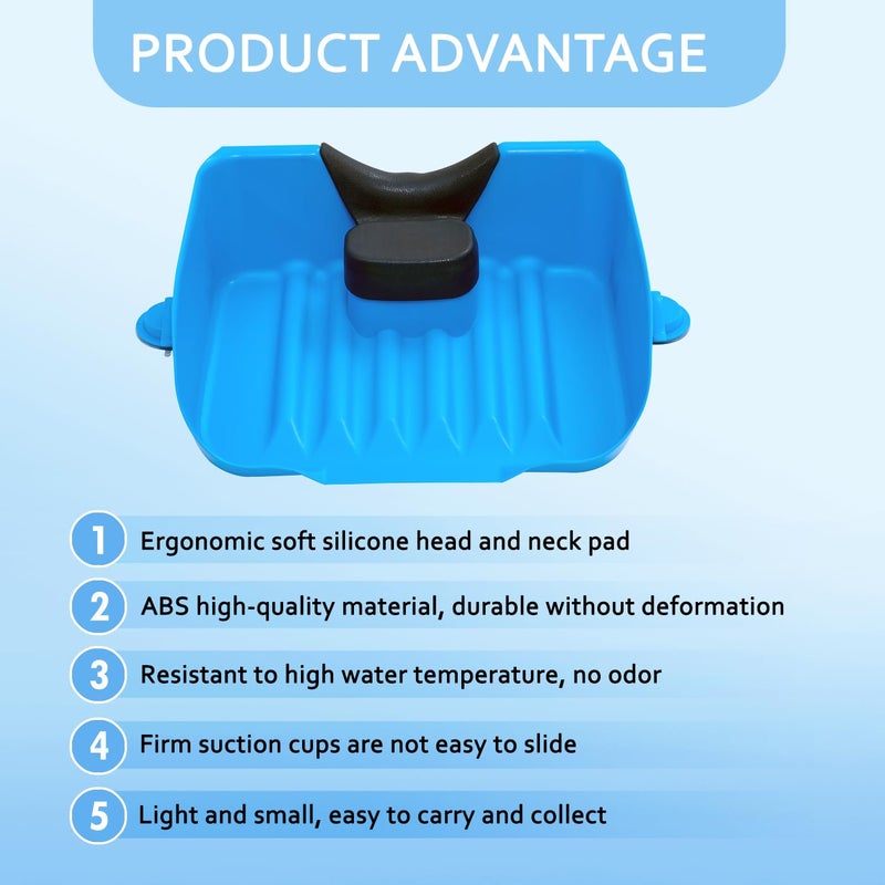 Nolasalon Portable Shampoo Basin for Kids, Baby, Children,Tear Free Hair Washing Basin Tray at Home (Blue) - Image 4