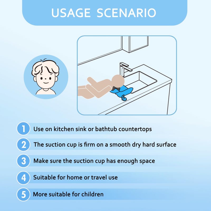 Nolasalon Portable Shampoo Basin for Kids, Baby, Children,Tear Free Hair Washing Basin Tray at Home (Blue) - Image 2
