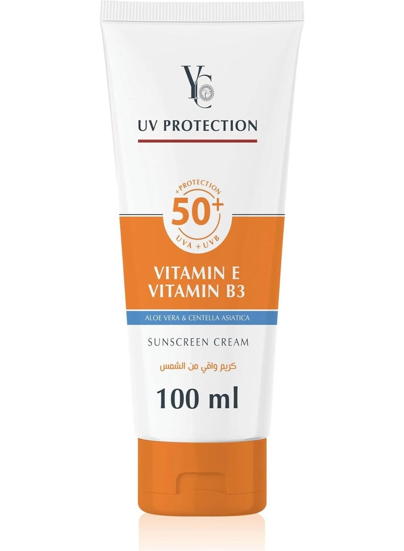 YC Sunscreen Cream SPF 50+ UVA UVB Protection, 100ml
