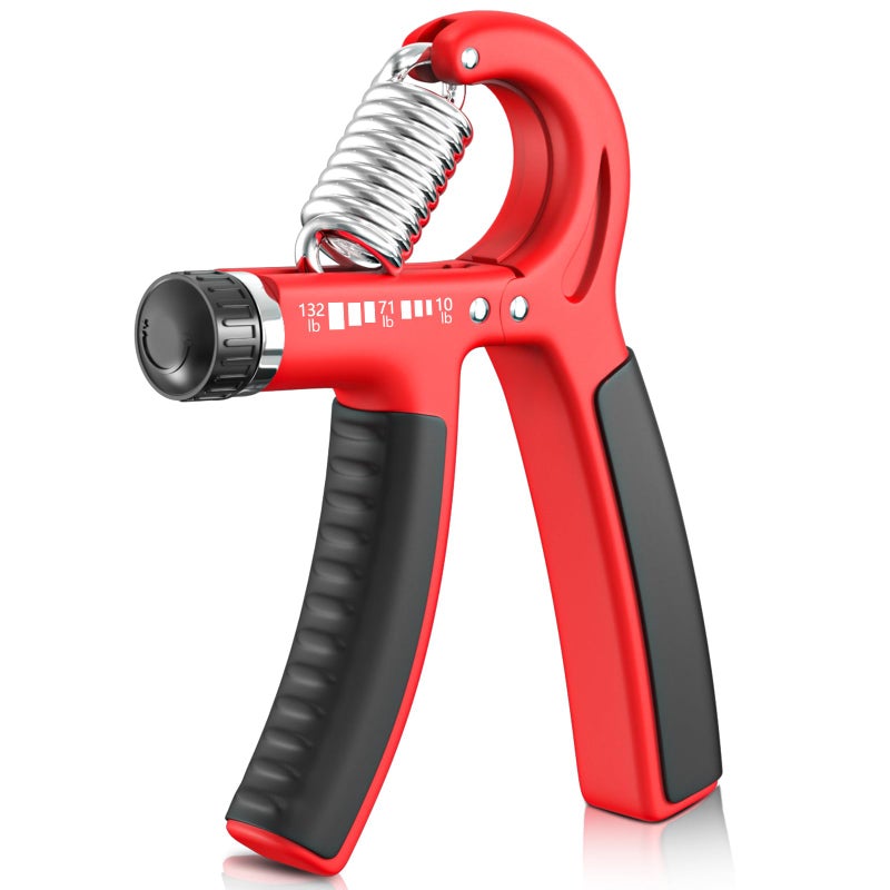 FitBeast Grip Strengthener Forearm Strengthener, Adjustable Hand Grip for Strength Training & Rehabilitation, 10-132 lbs Resistance, Ideal for Athletes and Physical Therapy (1 Piece Red) - Image 1