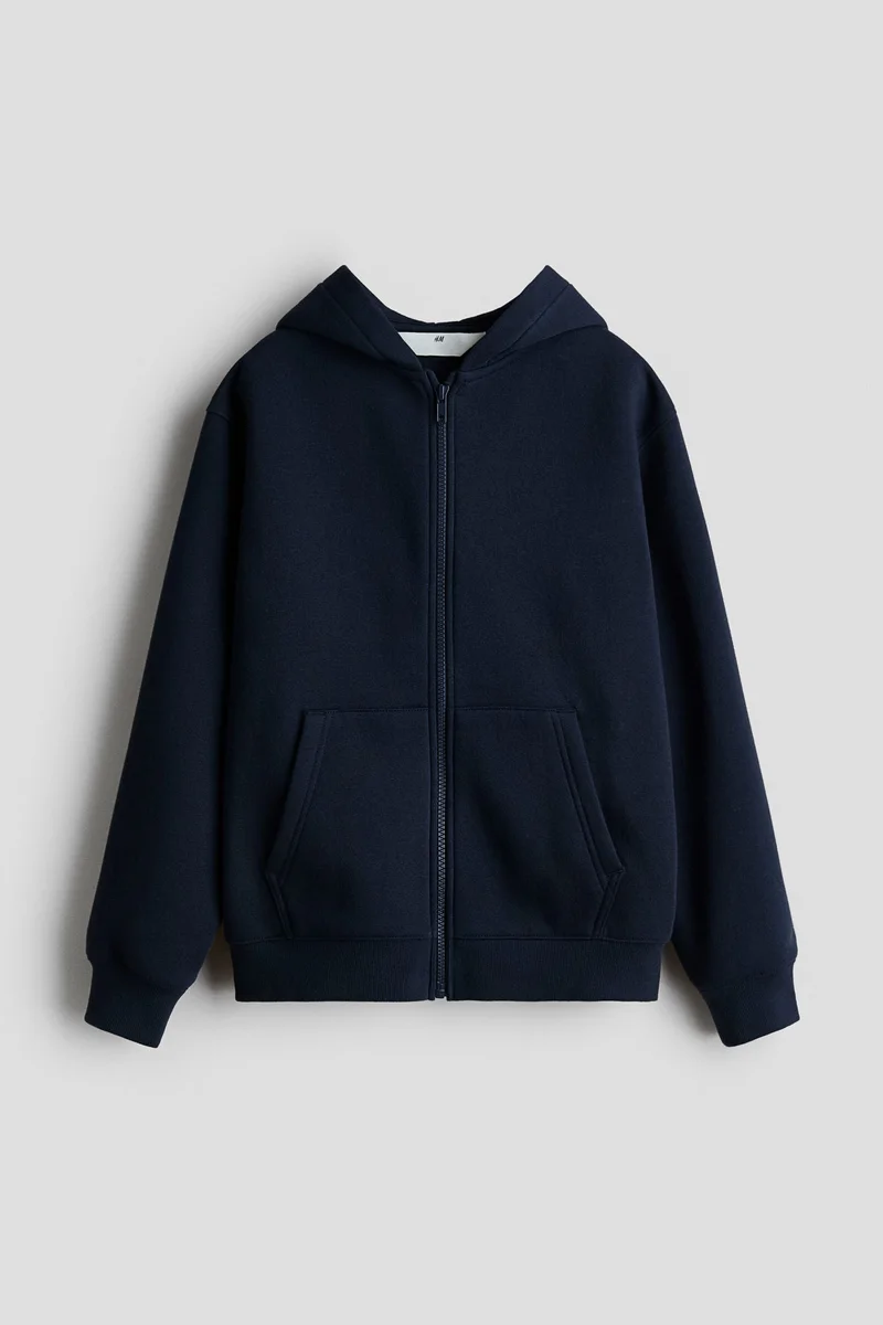 H&M Brushed-inside zip-through hoodie