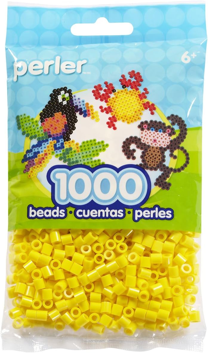 Perler Beads Fuse Beads for Crafts, 1000pcs, Yellow - Image 1