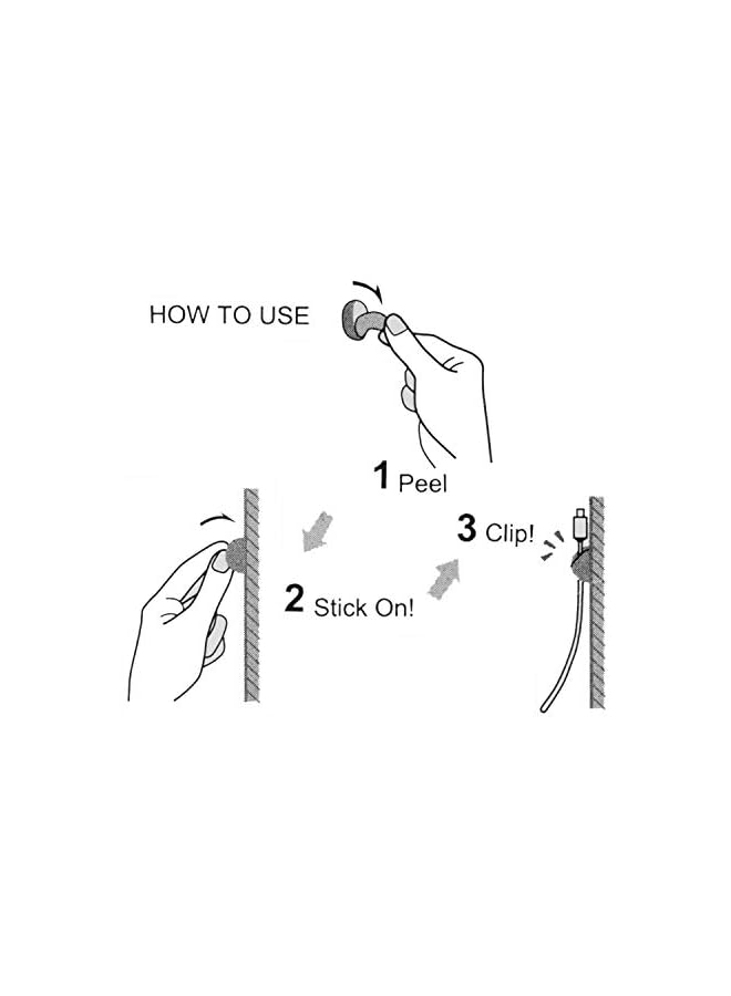 Green Tiger 26pcs Cable Clamps, Adjustable Cable Clip Strong Adhesive Cable Management Drop Wire Holder Car Cable Organizer Desk Wall Cord Clips(Black&White) - Image 2