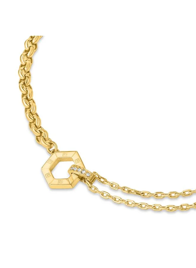 Guy Laroche Victoria Yellow Gold Plated Stainless Steel Chain Bracelet for Women