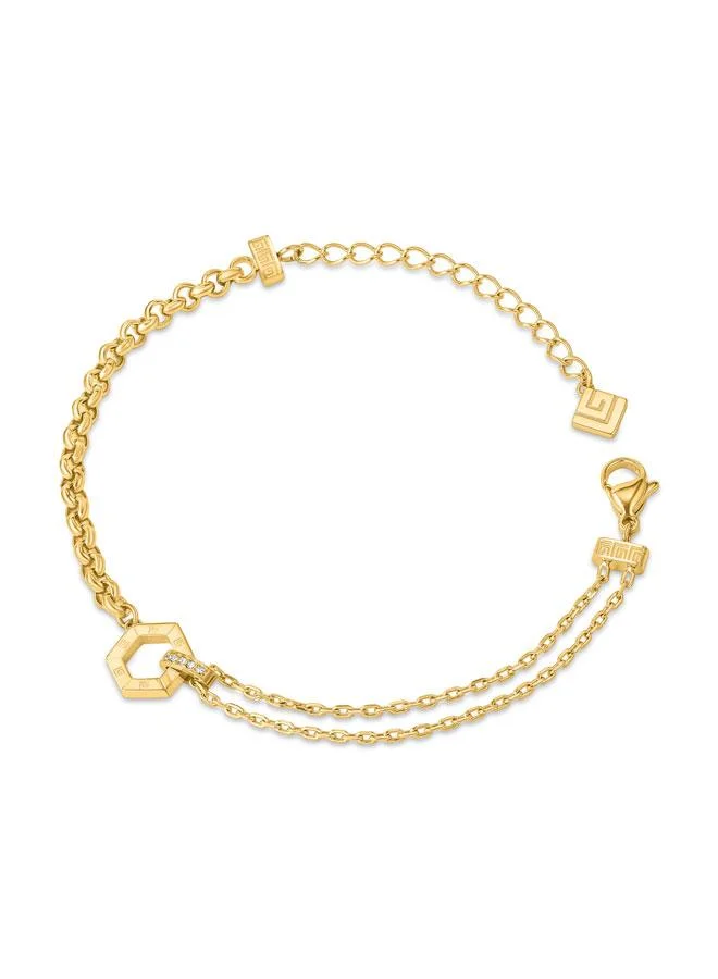 Guy Laroche Victoria Yellow Gold Plated Stainless Steel Chain Bracelet for Women