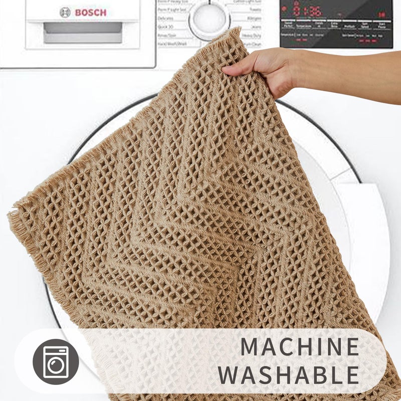 BULULOM BULULOM Bath Matts for Bathroom Upgraded Waffle Super Absorbent Bath Mat Bathroom Rugs Non Slip Washable  Quick Dry Shower Mats  Ultra Soft Bath Mats for Bathroom Floor Brown 2'*6' - Image 4