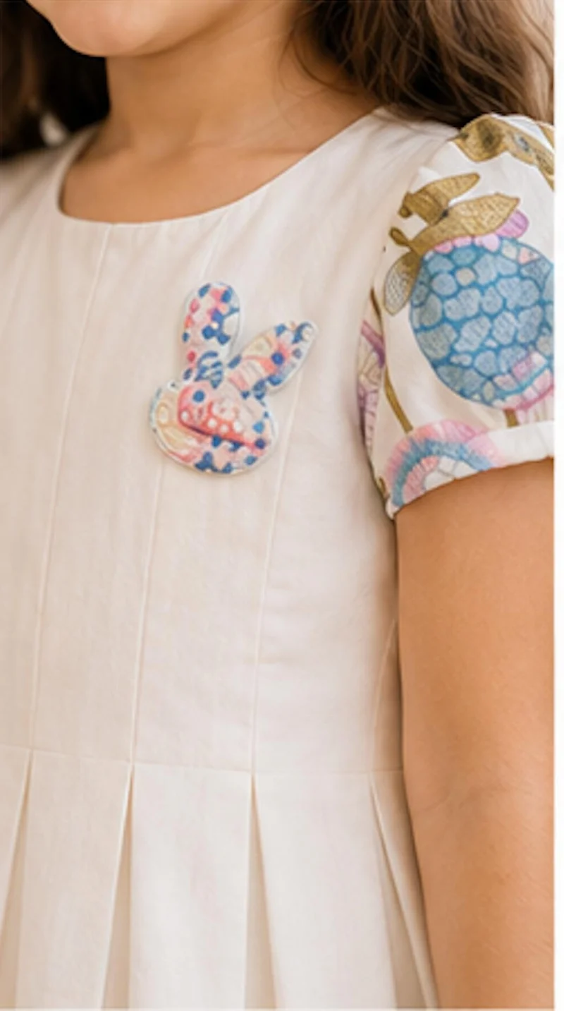 أرتيميا Artemea Baby Girls Digital Print Premium Linen dress