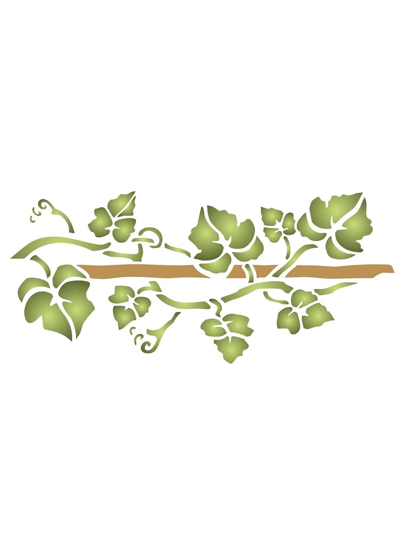Usnyabni Stencils for Walls: Vine Stencil, 6.5 x 3 inch (S) - Classic Wall Leaf Border Stencils for Painting Template  - Image 1