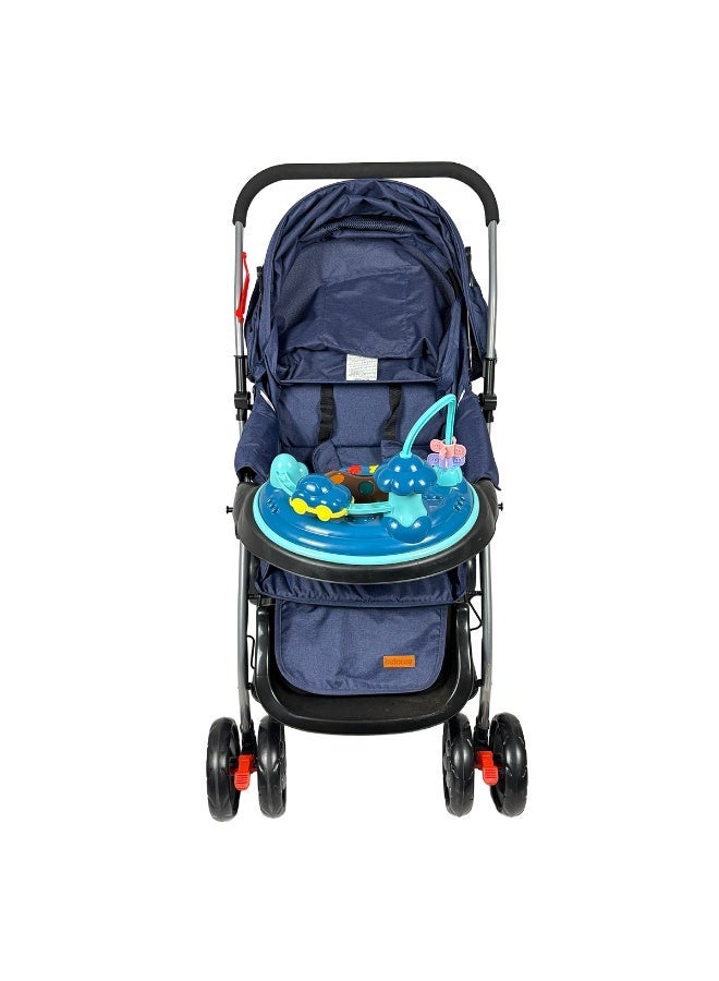 Rechargeable and portable stroller with a comfortable multi-position seat and storage basket - Image 5