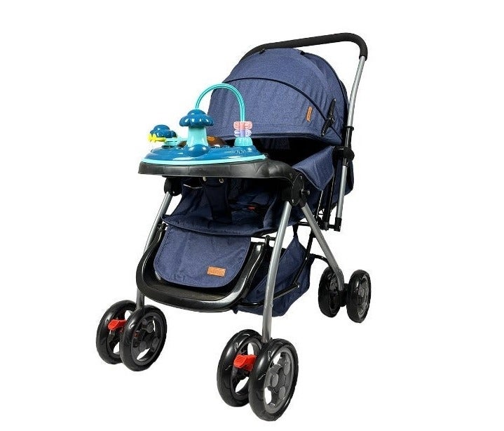Rechargeable and portable stroller with a comfortable multi-position seat and storage basket - Image 1