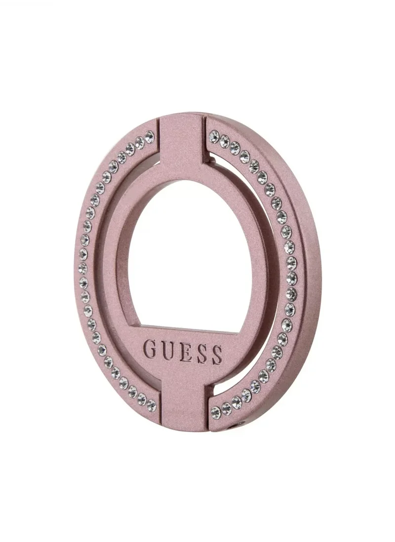 GUESS Magsafe Ringstand with Rhinestones Modern and Practical Enhanced Device Stability- Pink