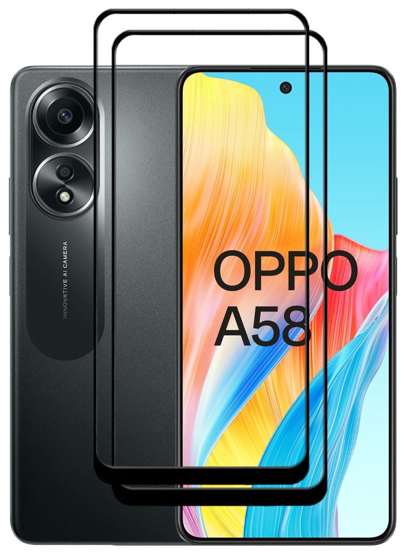 ACLIX 2 Pieces Antistatic ESD Dustproof Premium Quality High Definition Tempered Glass Screen Protector Designed For Oppo A58 4G - Image 1